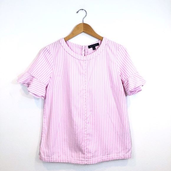 Banana Republic Tops - Banana Republic Sz Small Pink Ruffle Sleeve Top